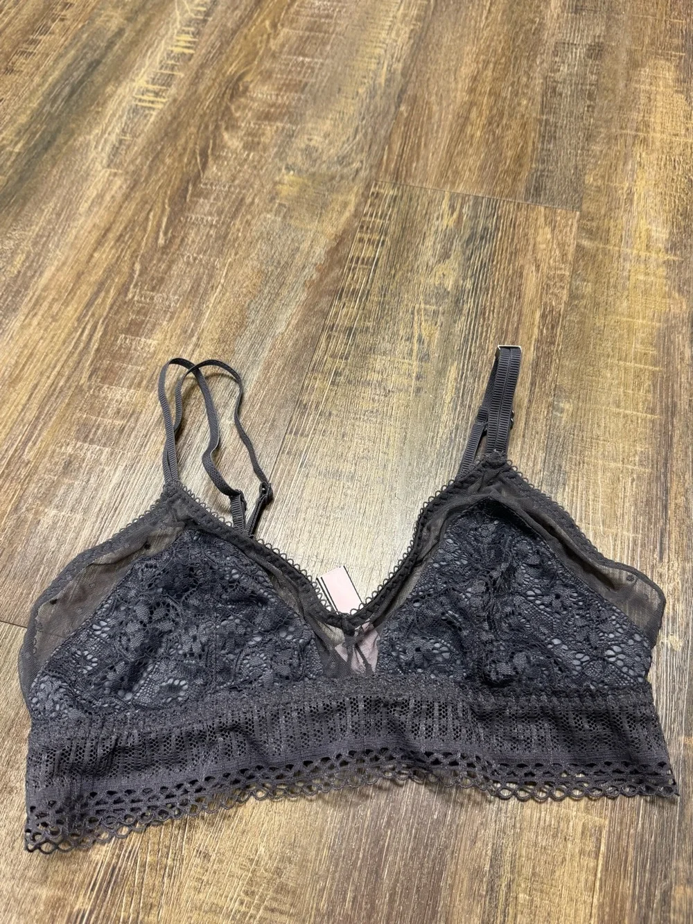Victoria’s Secret Lace‎ Bralette with Sheer Panels - Gray